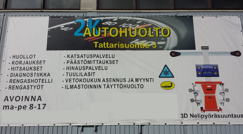 Kuva autohuoltoliikkeestä 2K Autohuolto Helsinki